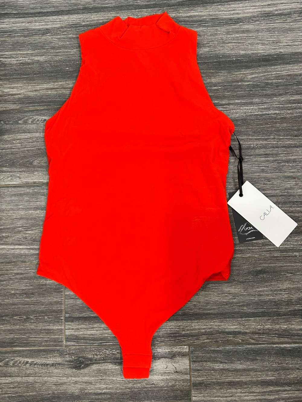 Calia Bright Red High-Neck women bodysuit One-Piece Sm NWT